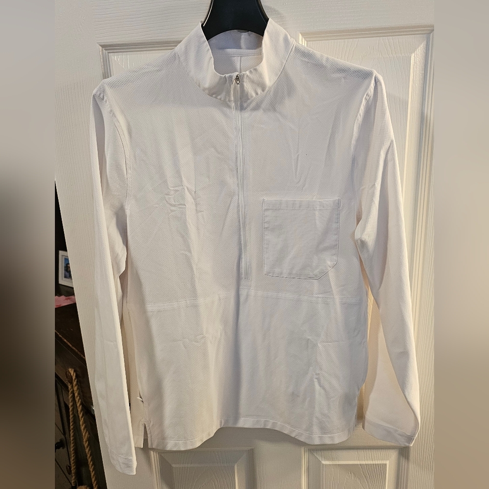 Men's  Lululemon WovenAir Half Zip Long Sleeve White Shirt